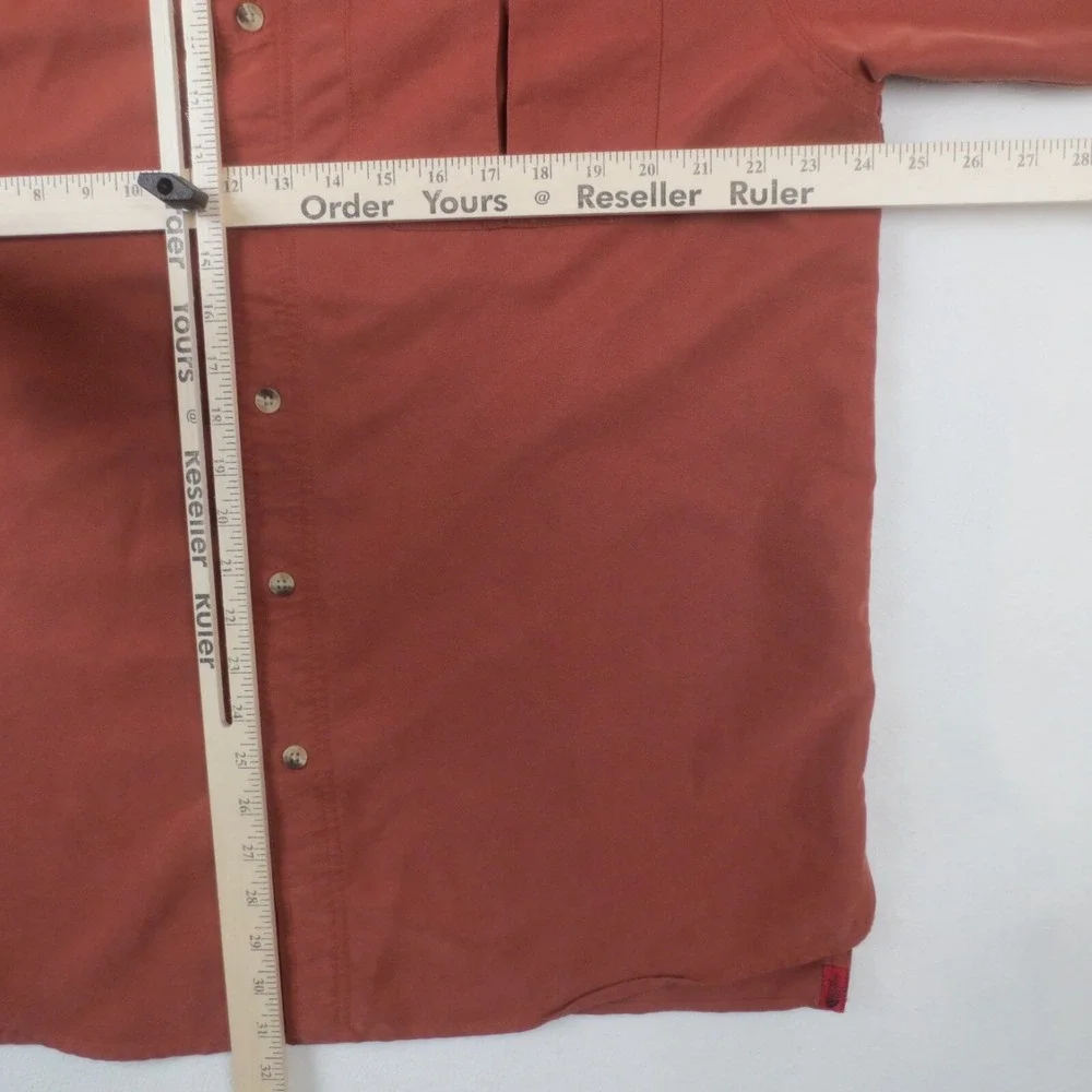 The North Face Shirt Mens L Orange A412 Long Sleeve Roll Tab‎ Outdoor Hike Fish